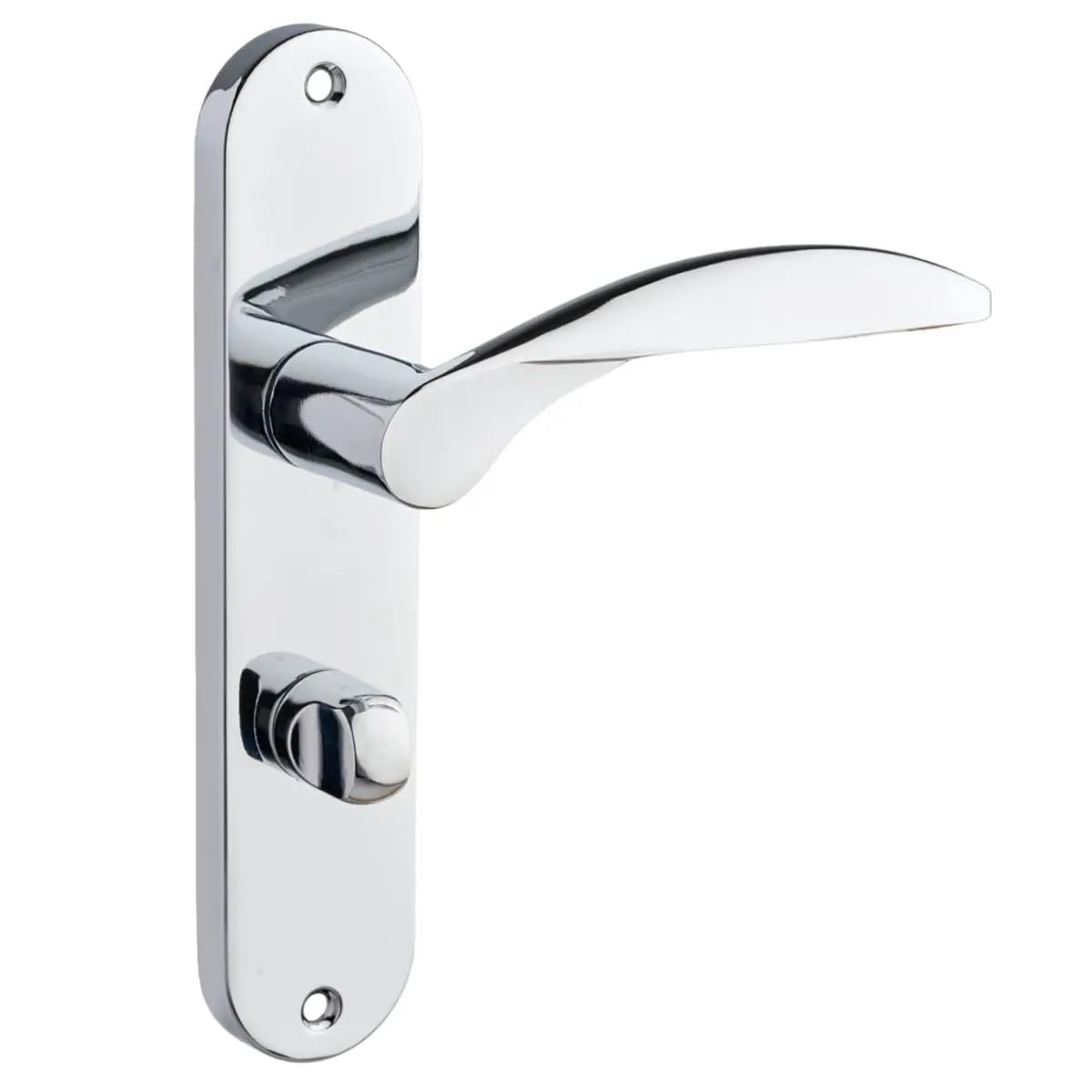 Designer Levers - Bordeaux Lever Thumbturn Lock Bathroom Door Handle - Polished Chrome - Pair