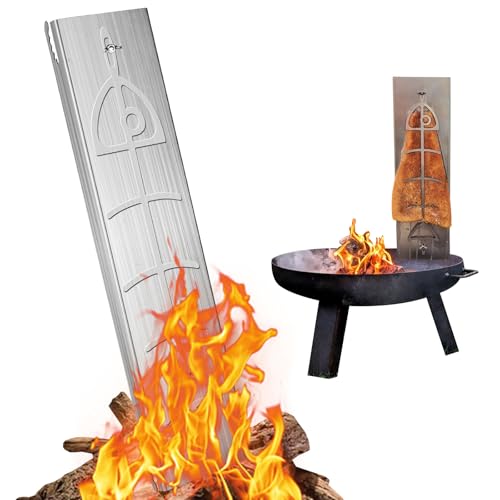 smtfcty Tabla de salmón de acero inoxidable para braseros y barbacoas esféricas, tabla de parrilla ajustable en 5 niveles para brasero de hasta 6 mm de grosor de pared, accesorio para barbacoa robusto