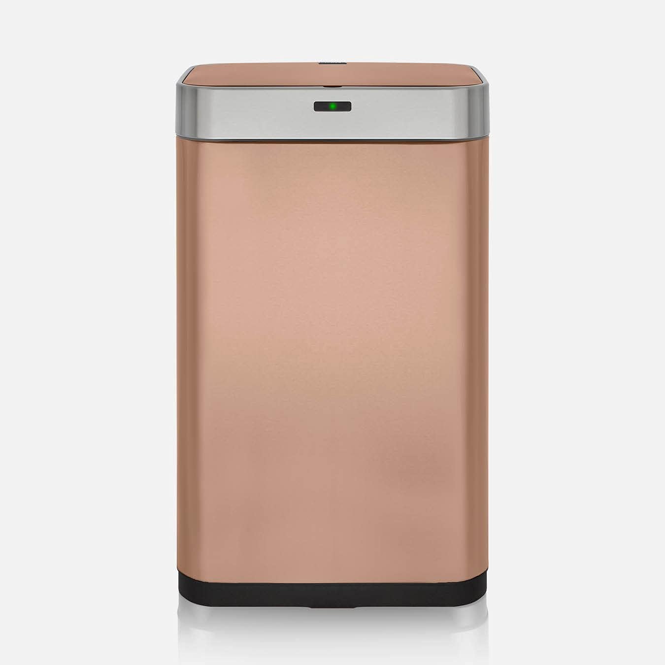 T838001C Square Sensor Bin with Fingerprint Proof Coated Exterior, Copper,Large