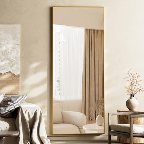 Image of Koonmi 64 inchx24 inch Floor Mirror Full Length, Large Gold Mirror