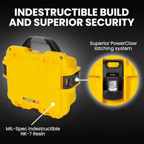 Image of NANUK 905 Hard Case with Foam - IP67 Waterproof Hard Case, Protective Hard-Shell Box for Camera, Drone & Gear - Impact-Resistant, Dustproof, Travel-ready, 12.5 inch x 10.1 inch x 6 inch, Made in Canada - Yellow