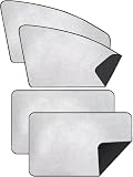 VAPORVERSE 4 Pièces Pare Soleil Voiture pour Peugeot 205 GTI, Argent Titane Bloqueur Rayons UV Réflecteur Chaleur Accessoires Auto Set