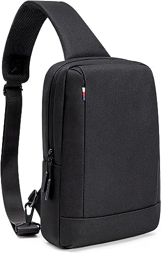 Dynotrek Mile Black Messenger Bag Sling Bag Crossbody Shoulder Bag for Men Women Travel Work Satchel Bags