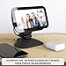 MOHOSOKO Adjustable Height Stand for Echo Show 5 (3rd Gen) Charger Stand with USB-C & USB Port, Tilt and Swivel Magnetic Table Holder, Compatible with iPhone 13/14, Cell Phone & Earbuds (Black)