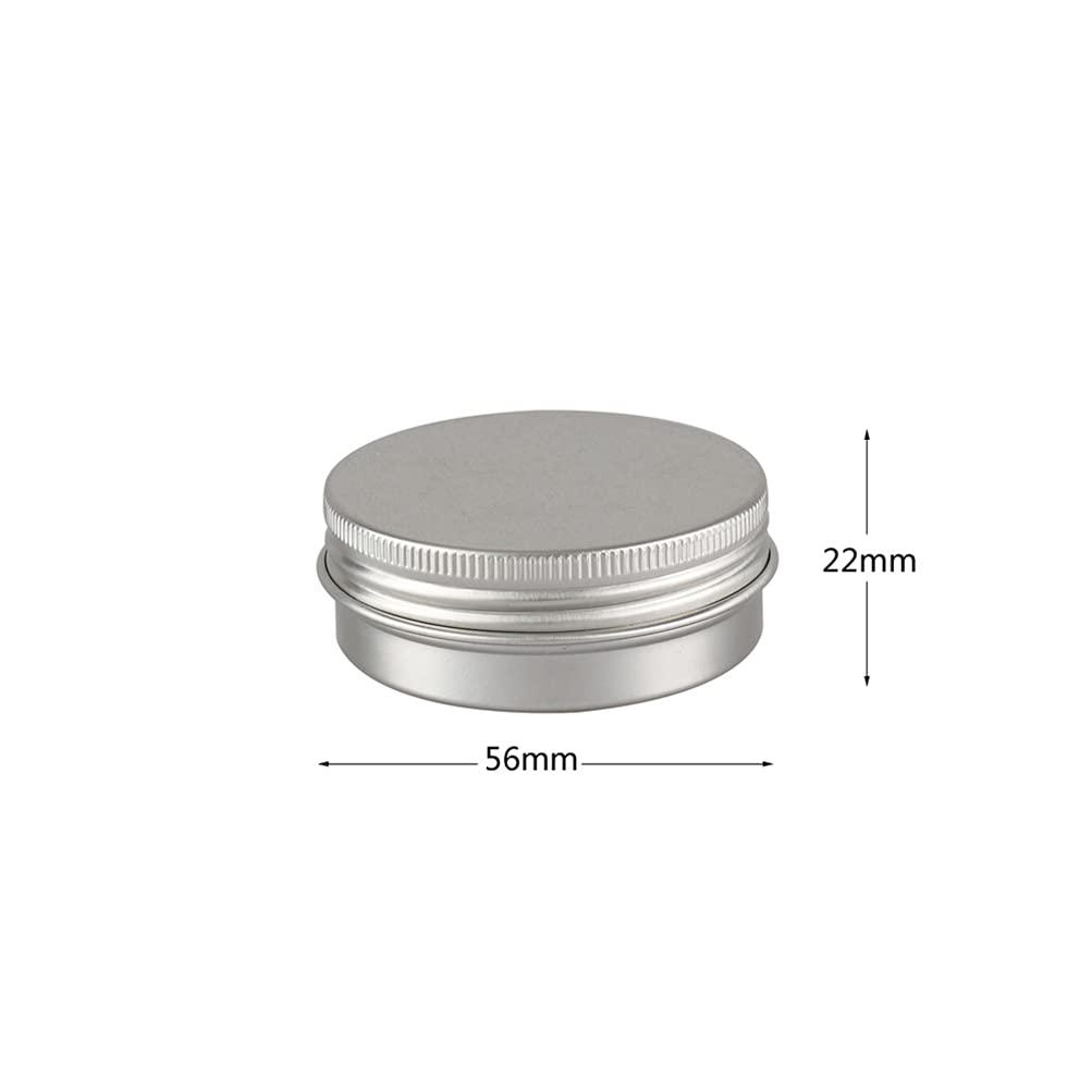10 Piezas Tarros de Aluminio con Tapa Rosca 40ml, Plata Tarros de Aluminio Vacíos Redondo para Contenedor De Cosméticos Cremas Caja de almacenaje con 5 Espátula y 1 Etiqueta — view 2