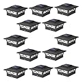 JOFIOS Solar Post Cap Lights Outdoor 12pack, Waterproof Solar Powered Deck Fence Post Lights for 4x4 Wood/Vinyl Posts, Solar Outdoor LED Light with Cool/Warm Lighting Decorate Garden Patio Porch…
