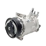 Compresor de aire acondicionado compatible con Volkswagen CC, EOS, GTI, Jetta y Passat (números de pieza: 1K0820803E, 1K0820803F, 1K0820803G, 1K0820803H, 1K0820803J, 1K0820803L).