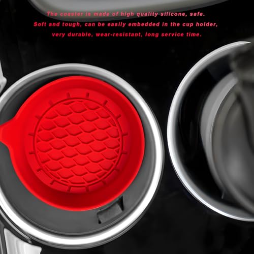 Juego 4 posavasos de silicón antideslizante para auto rojo miniatura 4