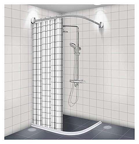 Tringle à rideau de douche en L pour optimiser l'espace du bain au dressing
