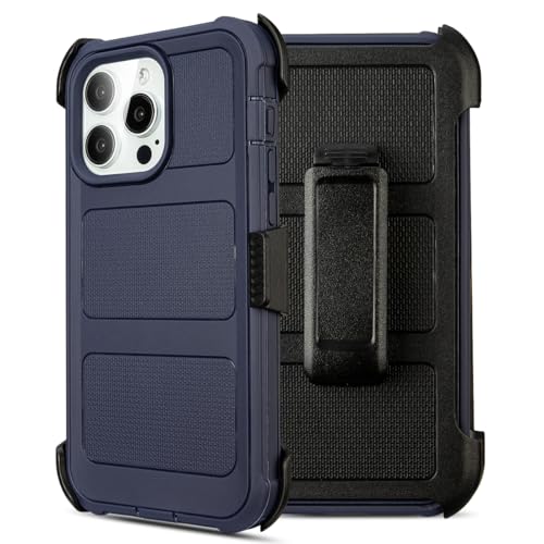 Shockproof for iPhone 13 Pro Belt Clip Case for iPhone 13 Pro Defender Case with Holster for iPhone13Pro Cases with Kickstand 3 Layers of Sturdy Anti-Drop Protective Cases for iPhone 13Pro(Blue)