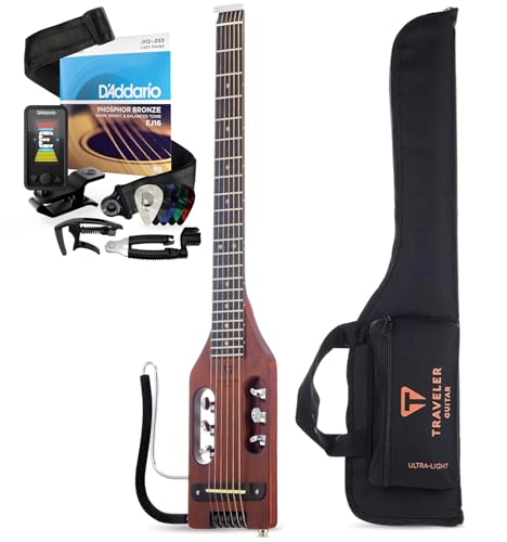 Traveler Guitar Ultra-Light Acoustic Guitar | Portable Acoustic-Electric Guitar | Full 24 3/4