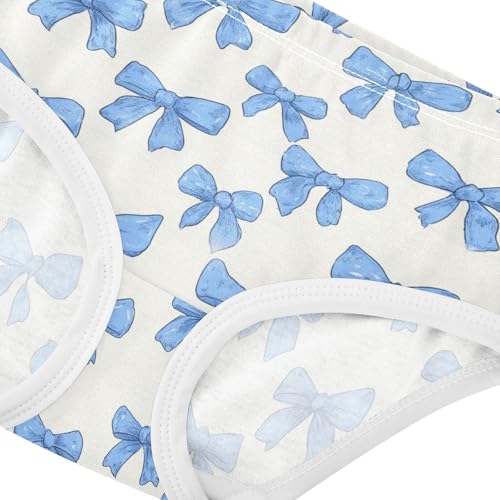 Wusikd Coquette Blue Bows Girls' Underwear Cotton Girls Briefs Soft Toddler Underwear 2T4