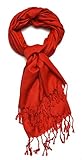 Gelante Plain Soft Pashmina Shawl Wrap Scarf Solid Colors. 615-Red