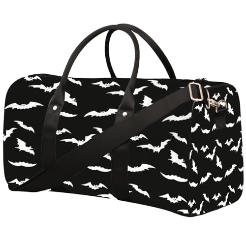 Goth Bat Travel Duffel Bag for Women Men Small Sport Gym Bag Waterproof Weekender Overnight Bag Lightweight Carry on bag Foldable Gym Bag for Training Swim Yoga Traveling Handbag