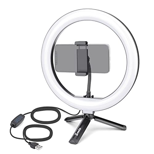 Kit éclairage annulaire 26cm extérieur trépied métal lampe ring light YouTube TikTok