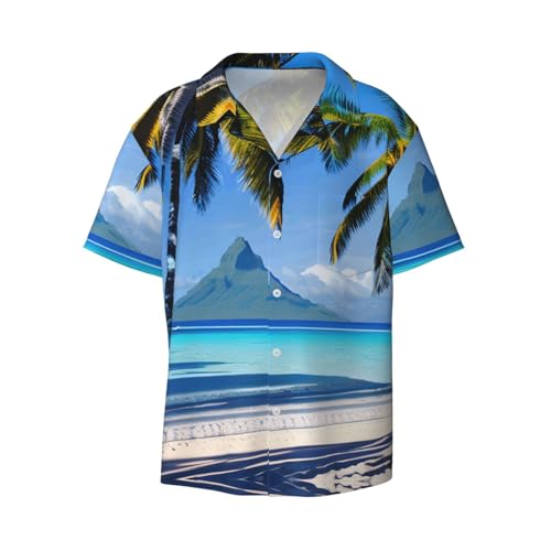 Chemise Tahiti pour homme coupe classique à manches courtes idéale pour les vacances d'été
