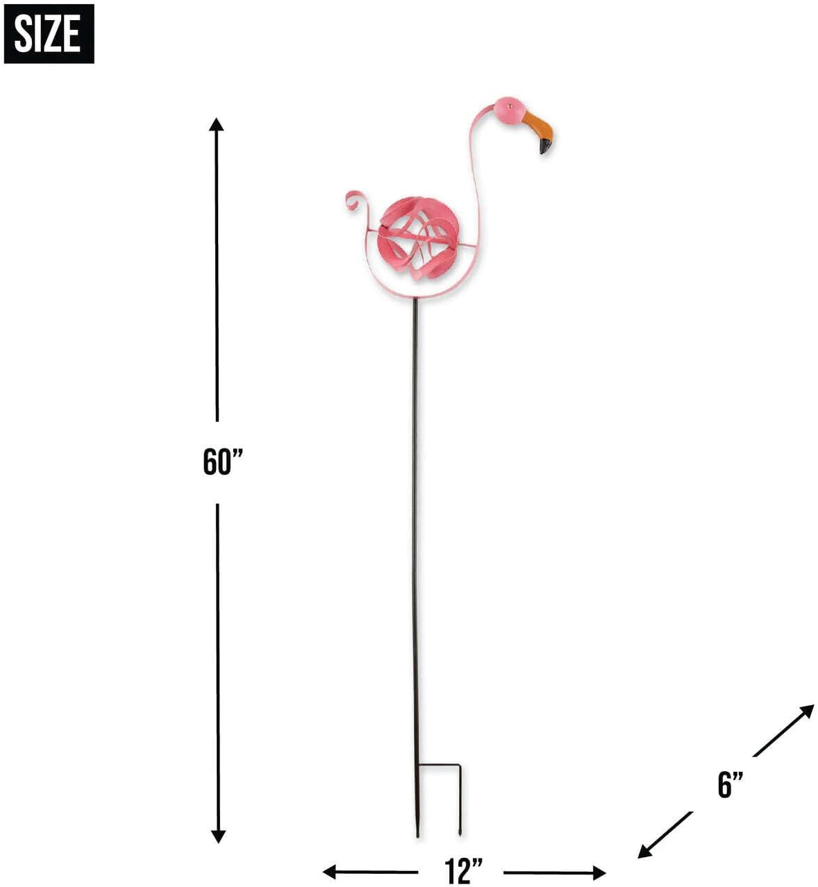 Pink Flamingo Wind Spinner Yard Stake