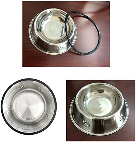 SUOXU Stainless Steel Dog Bowls, Dog Feeding Bowls,Dog Plate Bowls With Non-slip Rubber Bases,Small Pet Feeder Bowls And Water Bowls .Pack of 2