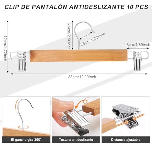 La mejor selección de Perchas para pantalones los mejores 10. 17 Imagen adicional