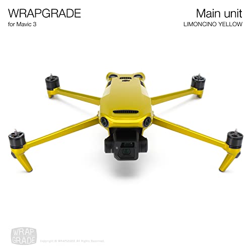 Image of WRAPGRADE Full Skin Stickers for DJI Mavic 3 / Mavic 3 Classic (LIMONCINO Yellow)