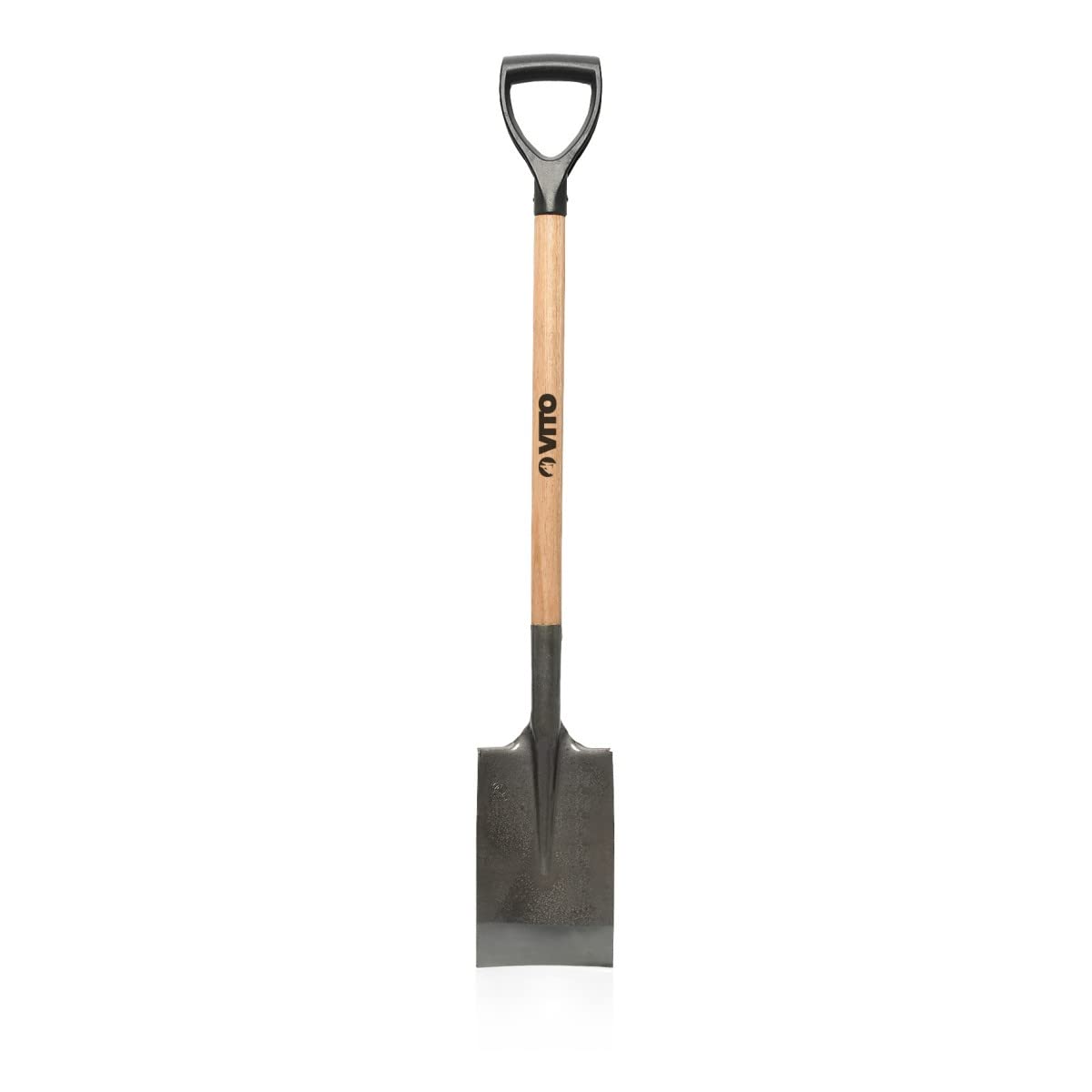VITO - Set di 4 Utensili da Giardino in Acciaio di Alta Qualità con Manico in Legno e Impugnatura Ergonomica - Forcone + Pala Quadrata + Pala Tonda + Vanga