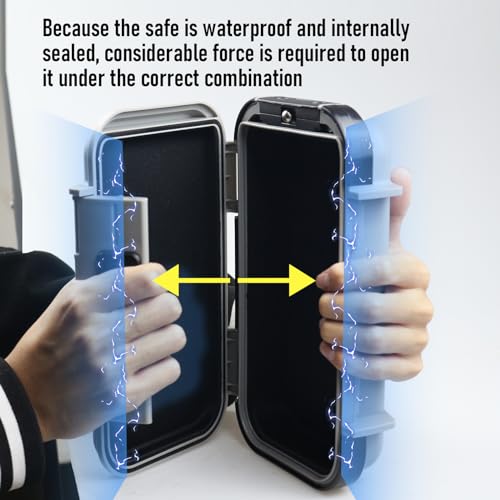 SISAV Portable Safe Box,Combination Safe with Removable Cable,Set Your Own Combination,For Travel,Family and Outdoor Camping Activities Grey - Image 3