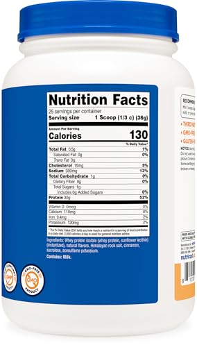Image of Nutricost Whey Protein Isolate 2 LB Churro Flavored - GMO-Free, Gluten-Free