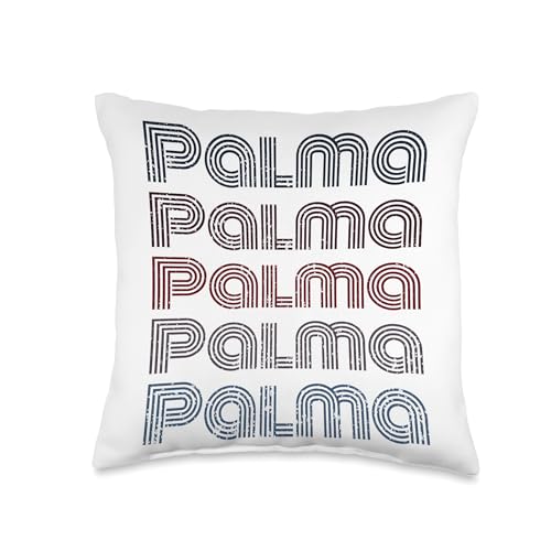 60's Retro Palma Gift For Men & Women Spain 70's City Retro Vintage Palma Throw Pillow, 16x16, Multicolor