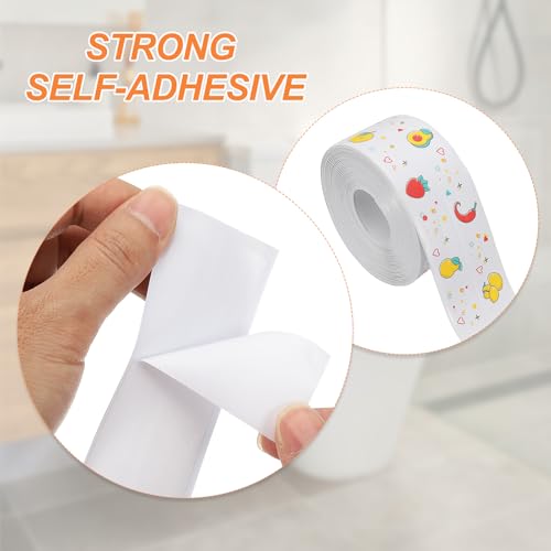 Image of PATIKIL Caulk Tape Waterproof Self Adhesive, PVC Toilet Caulking Sealant Strip Bathtub Caulk Sealing Strip Tape for Bathroom Kitchen Countertop, Fruit (1.5 Inch x 16.4 Ft)