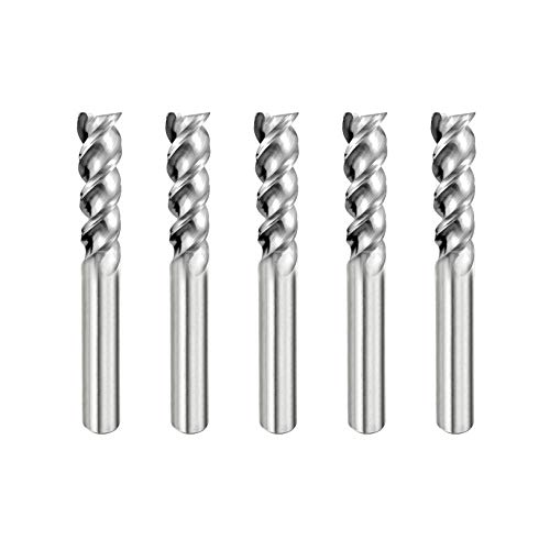 SPEED TIGER AUE Carbide Square End Mill for Aluminum Applications - High Feed U-Type Design - for Roughing and Finishing - 3-Flute, Uncoated - AUE0603 - Made in Taiwan (5 Pieces, 6 mm)