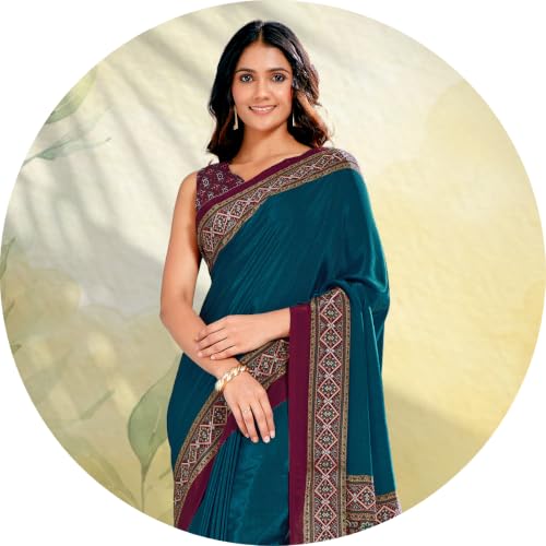 Image of Jaanvi fashion Women's Crepe Silk Saree with Unstitched Blouse Piece | Soft Lightweight Traditional Ethnic Wear Saree for Party, Wedding, Festival