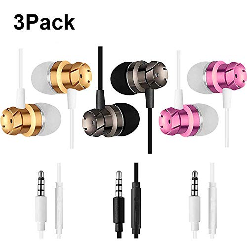 KEKU - Auriculares in-Ear con micrófono y Mando a Distancia, con Aislamiento de Ruido estéreo, para iOS y Android, portátil, Juego, Apto para Todos los Dispositivos de Interfaz de 3,5 mm