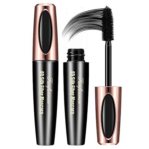 2PCS 4D Silk Fiber Eyelash Mascara，Extra Long Lash Mascara and Thick, Long Lasting, Waterproof & Smudge-Proof Eyelashes