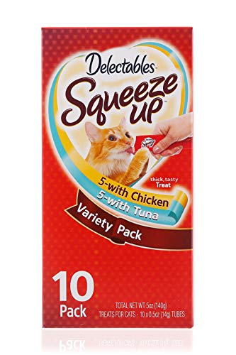 Delectables Squeeze Up Lickable Wet Cat Treats Variety Pack, 10Count