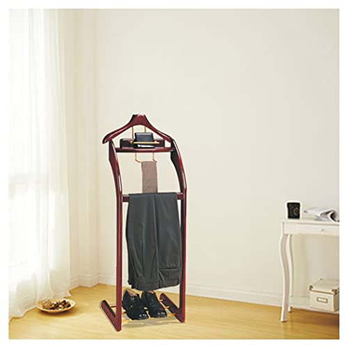 Soporte de madera y metal para trajes – Elegante nizer con barra para pantalones, perchero y gancho de corbata para trajes y accesorios, perfecto para el hogar u oficina