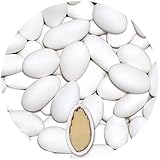 EinsSein 1kg Feinste italienische Mandeltradition Hochzeitsmandeln weiss matt | 300 Stück Gastgeschenke/Kilo | Zuckermandeln Bonboniere Hochzeit Taufmandeln Taufe Kommunion Mandeln Nikah Sekeri