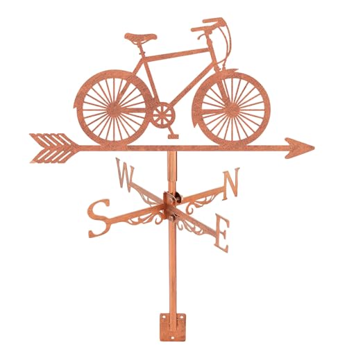 SUPERDANT Girouette de Jardin Exterieur de Vélo de Route Girouette en Métal pour Vélo Girouettes de Vélo en Cuivre Panneaux Décoratifs de Direction du...