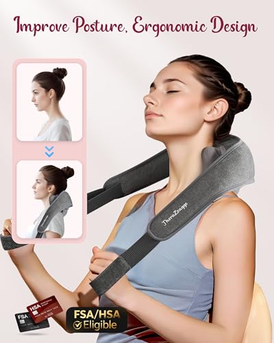 Image of Cordless Neck Massager with Heat - FSA Eligible HSA Neck Shoulder Massager for Pain Relief Deep Tissue,6D Deep Kneading Shiatsu Back Massage, Gifts for Fathers Men Women