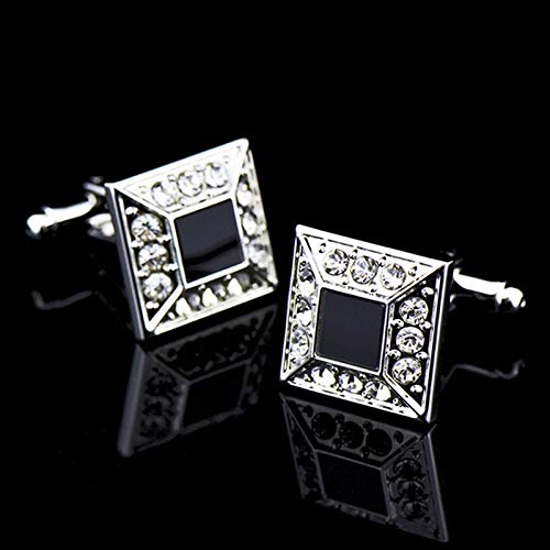 Daesar Koperen Manchetknopen voor Mannen Manchetknopen voor Brother Vierkante Manchetknopen Zilver Zwart - Image 5