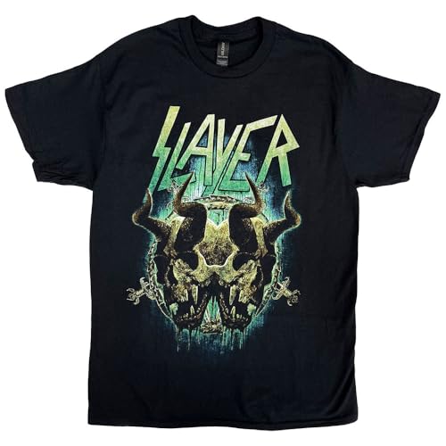 Slayer T Shirt Daemonic Twin Band Logo Nouveau Officiel Homme Noir Size M