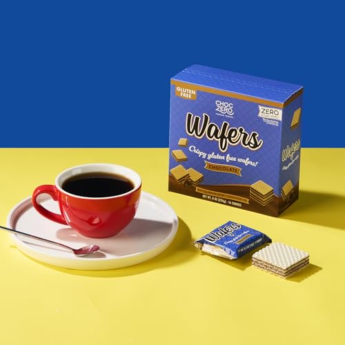 Image of ChocZero Sugar Free Chocolate Wafer Cookies, No Sugar Alcohols, Keto, Gluten Free, High Fiber, 16 Count, 8 oz Box