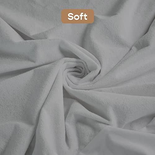 Image of SleepyCat Waterproof Ultra Soft Mattress Protector | Cotton Feel Fitted Cover for Double Bed | Breathable, Hypoallergenic & Durable Protection | 75x48 Inches | Grey