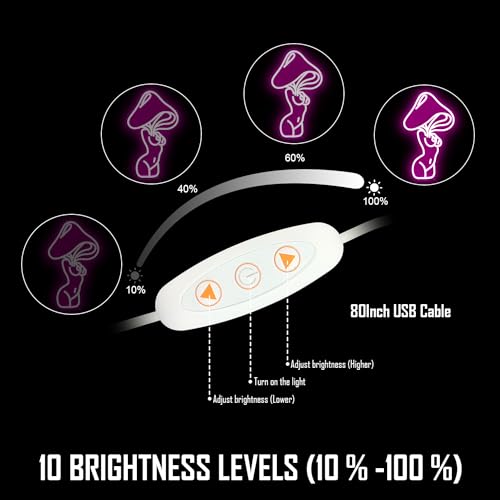 Image of Lady Mushroom Neon Sign Sexy Lady Mushroom Neon Light Dimmable Led Neon Sign for Man Cave Neon Light Signs Light Up Sign for Wall Decor Bedroom Club Bar Store Birthday Party Decor Gifts