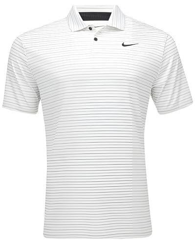Nike Men's Dri-FIT Tour Golf Polo White | Black (Stripes) X-Large
