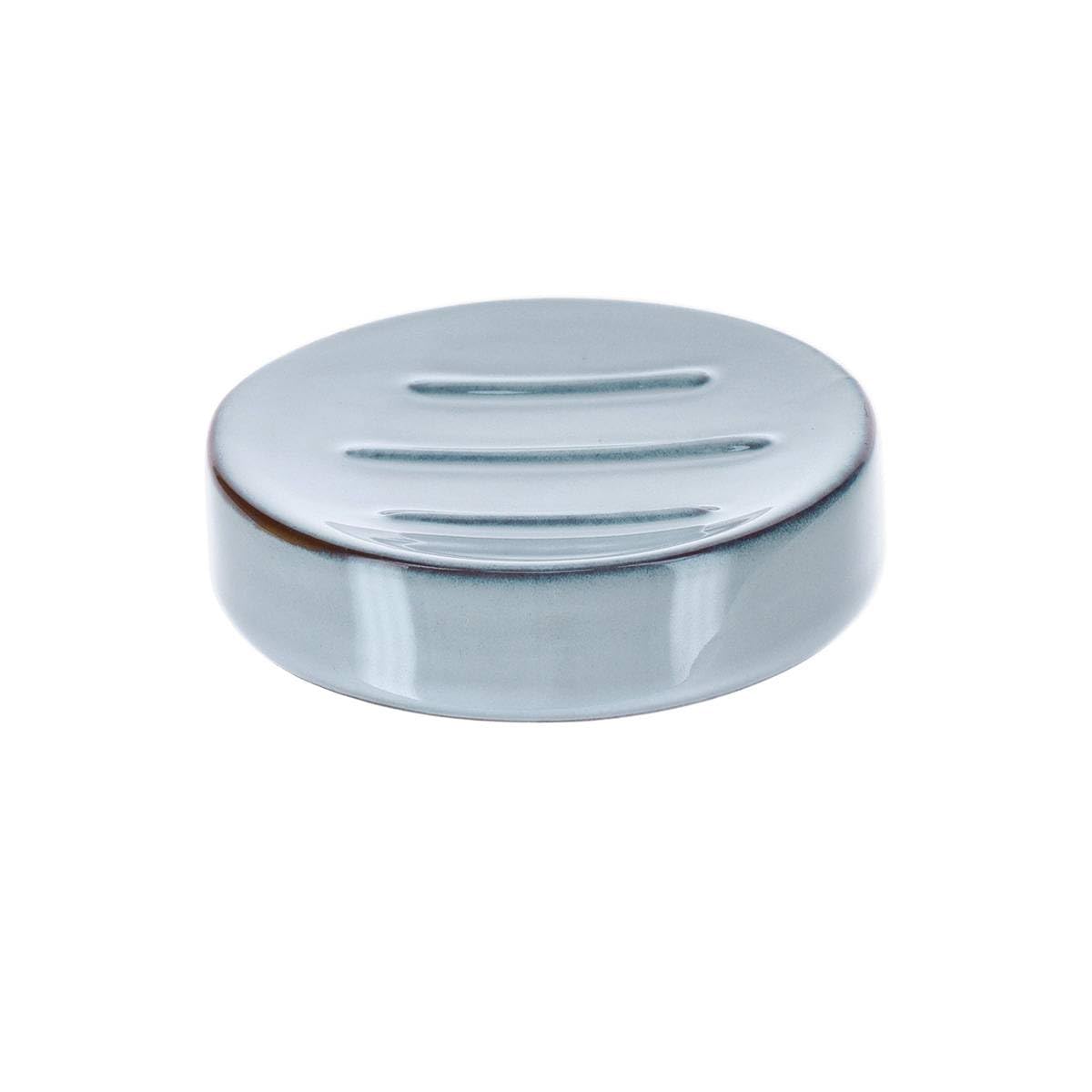 Tendance Glazed Stoneware Soap Dish - Blue - Bathroom - Freestanding Bathroom Accessory