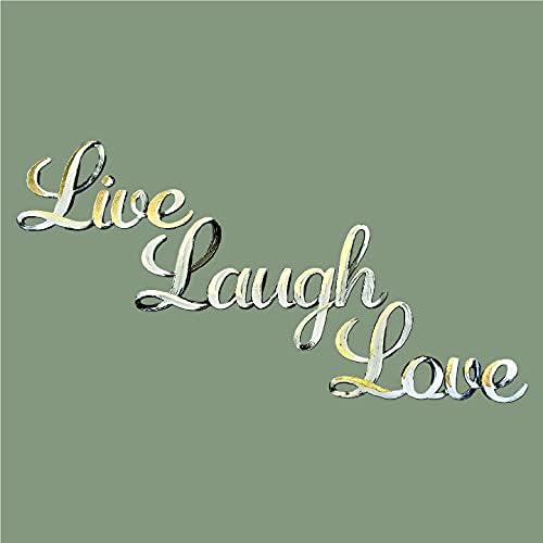 Wall Decor, Live Laugh Love Wall Decor, Hand Painted, Waterpoof (White With Gold Leaf)