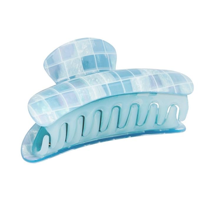 MACHETE Women Hair Clip Grande Heirloom Claw Clip in Blue Shell Checker, 3.75 inch Hair Clamp Fashion Hair Accessories