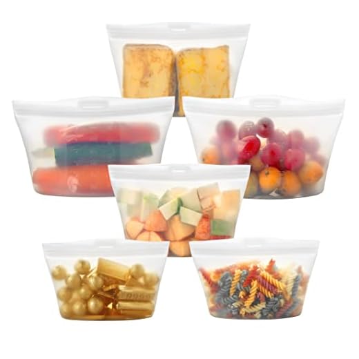 SPLF 6 Pack Silicone Reusable Food Storage Bags, BPA Free Meal Prep Containers, Reusable Ziplock Bags, Microwave Dishwasher Freezer Safe Silicone Sandwich Snack Lunch bag Bowl