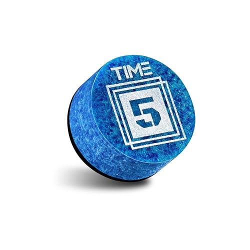 RHINO TIME Billiard Pool Cue Tip - 14mm/ Blue/Hardness: TIME 5 Hard/Pack 5
