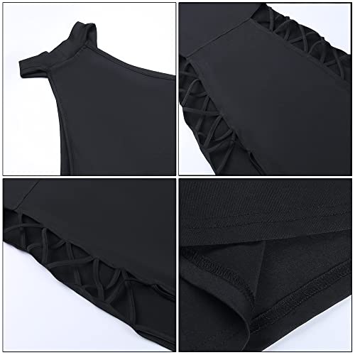 Image of Women Halter Neck Long Dress Sexy Cut Out Side Split Lace Up Straps Sleeveless Bodycon Maxi Dresses Cocktail Party Dress